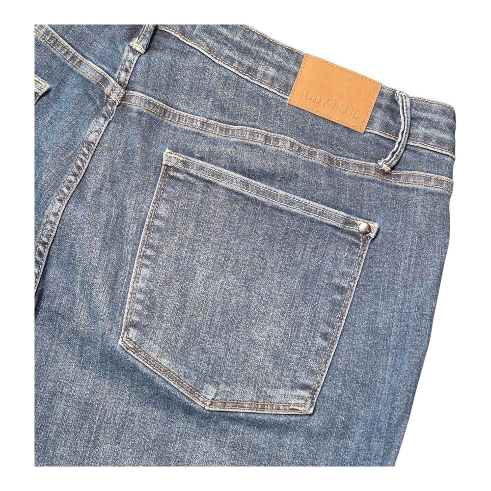 Judy Blue Women's 22W Flare Jeans Distressed Raw Hem JB88739 DK-CO
